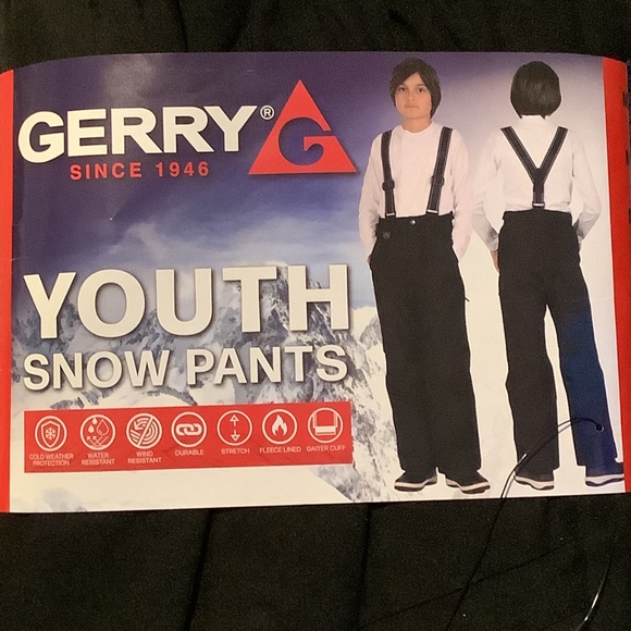 Gerry Boys Black Elastic Waist Water Resistant Snowboarding Pants Medium 10/12 - Picture 1 of 10